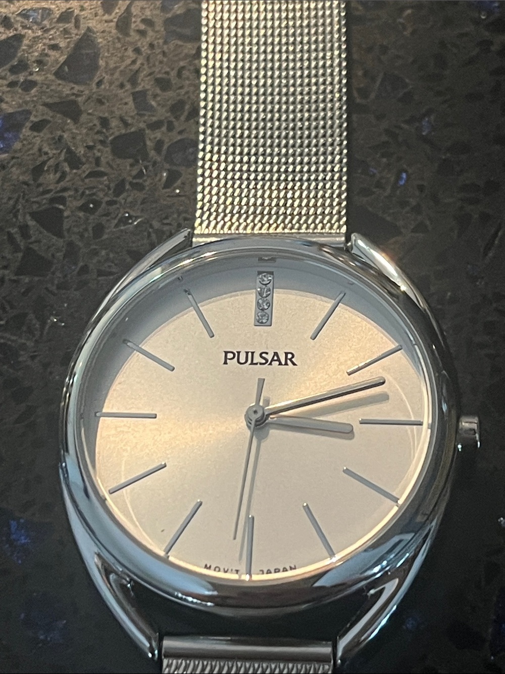 Pulsar Men's Silver Dial Watch with Mesh Bracelet